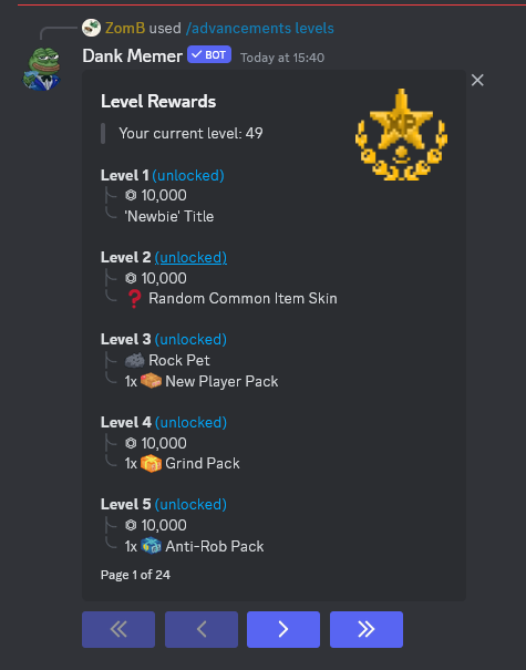 level rewards page 1
