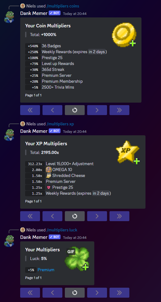 All Dank Memer Discord Secret Multipliers Commands 