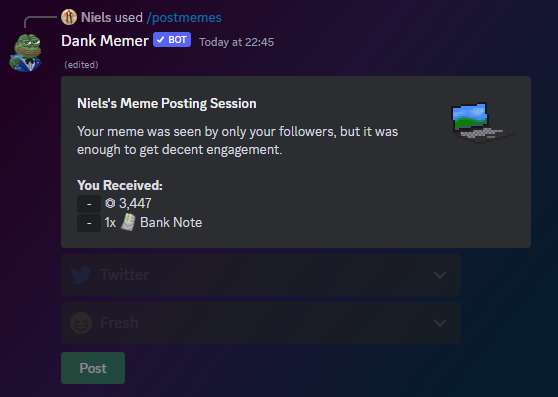 Dank Memer Commands, Discord Bot